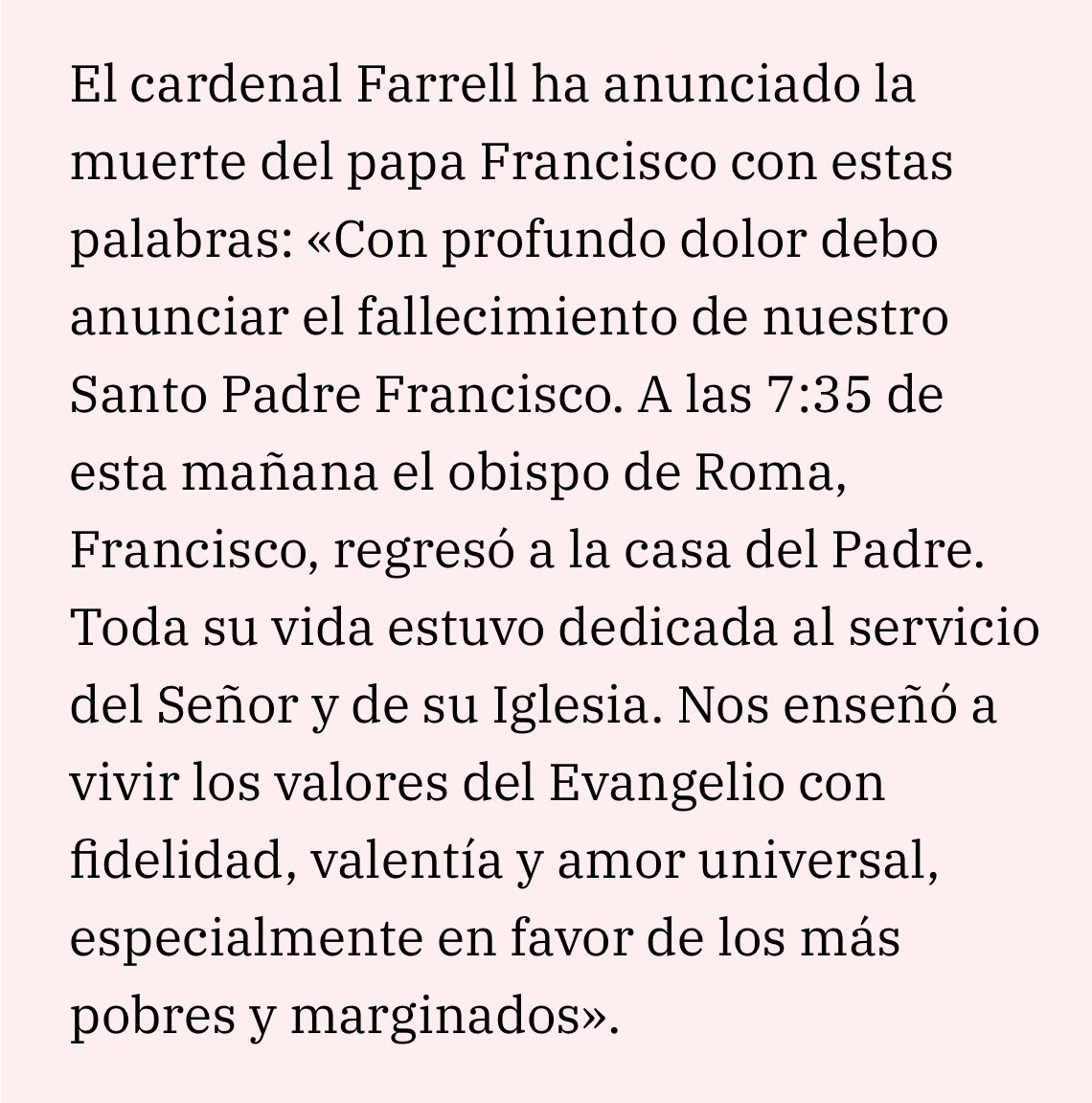 ICalasanciohdp's tweet photo. Estrenando el tiempo de Pascua, ha partido a la Vida el papa Francisco, que ya disfruta del abrazo compasivo del Padre.
Gracias, Santo Padre, por ser pastor bueno, humilde, cercano y valiente. Gracias por no olvidarse de los pobres. https://t.co/7h4DAyKuNd