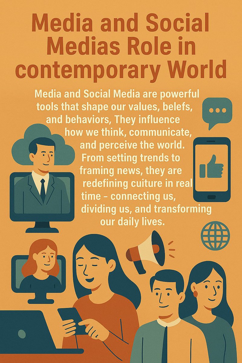 tolbaIV's tweet photo. Media &amp; social media aren't just platforms — they're forces shaping our values, beliefs, and realities. From setting trends to framing narratives, they're redefining culture in real time. Are they connecting us more—or deepening the divide? 🧠📱📰 https://t.co/rNZ8Ccv2lM