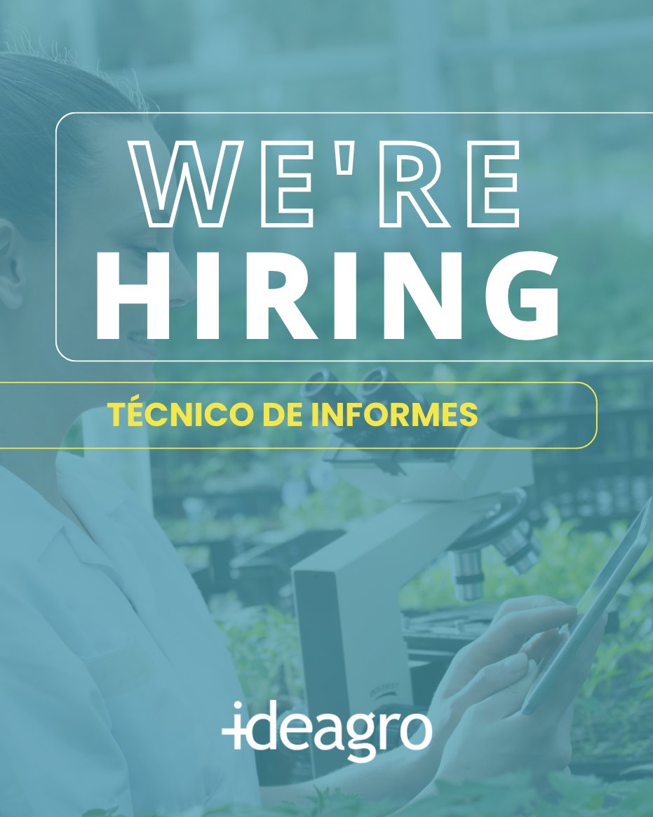 🆕 We're HIRING! 🆕

👩🏼‍🔬🧑🏼‍🔬 Buscamos un/a TÉCNICO DE INFORMES para unirse al #IDEAGROteam.

Si eres un apasionado/a de la investigación aplicada y la agricultura. ¡Contacta con nosotros! ⬇️⬇️
linkedin.com/feed/update/ur…