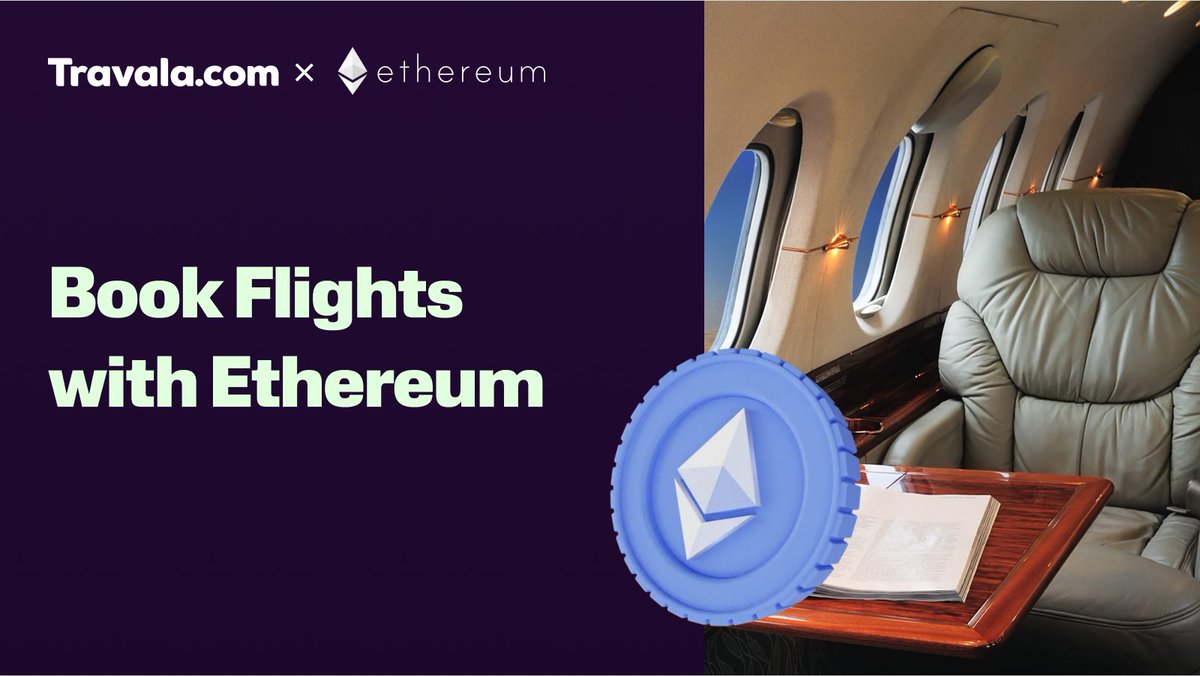 travalacom's tweet photo. Booking flights with ETH? Yeah, it’s a thing! https://t.co/hLxJsT9Pur