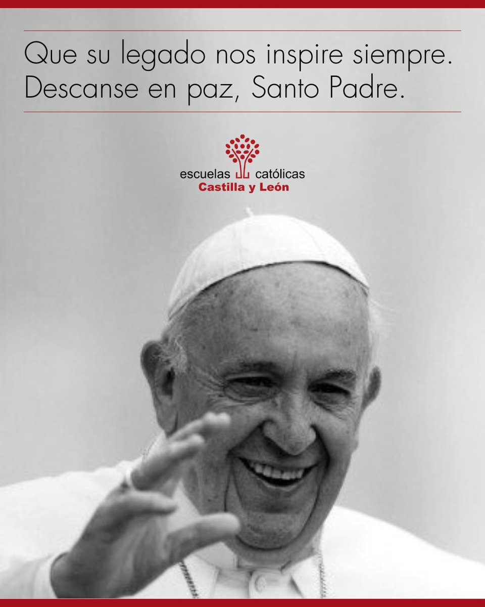 🕊️ Despedimos con gratitud y oración al #PapaFrancisco. Su vida fue un testimonio de fe, humildad y servicio.
En nuestras escuelas seguirá vivo su mensaje de amor, justicia, fraternidad, paz y cuidado de la casa común.
🙏 Oramos por su eterno descanso.