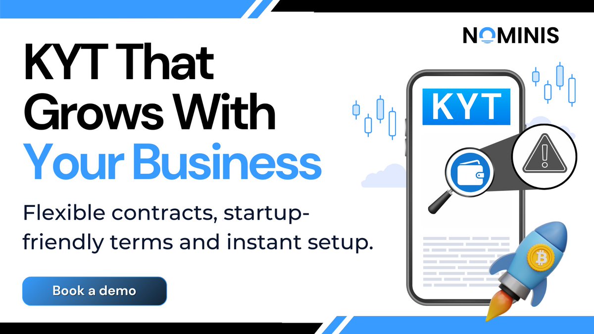 nominisio's tweet image. 🚀 Growing your  #crypto startup? We’ve got the KYT solution to match your pace.

🔴No rigid contracts or over-priced fee tiers! 

✅Just complete transaction clarity, continuous monitoring, and proactive intelligence

Book a demo today!
🔗nominis.io/bookingdemo

#web3startups
