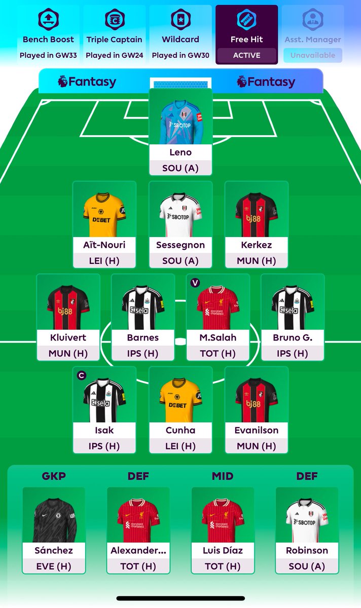 S3D_Fantasy's tweet photo. اعتمدت فأفكاري للفري هت على💭

1️⃣ التركيز على الفرق الي هبطت 

2️⃣ التركيز على الفرق الي ليس لديها دافع وتواجه فرق عندها دافع بالدوري 

3️⃣ التركيز على الفرق الي مشغولة ببطولات غير الدوري مثل الكأس او كؤوس اوروبية 

4️⃣ لاعب بدقائق مضمونة وجاهز 100% اهم الف مرة من لاعب غير مضمون 

5️⃣ لاعبين دفرنشيال بقدر المستطاع حتى اطلع بالترتيب 

💡التغييرات الي ممكن تطرأ عالتشكيل: 

✅ قد اذهب مع راؤول خمينيز اذا مونيز مصاب ولن يلعب 

✅ قد اخاطر مع ارنولد اذا صرح سلوت انه سيعود اساسي 

ما رأيك بالدرافت ⁉️ 

#فانتزي_البريميرليغ