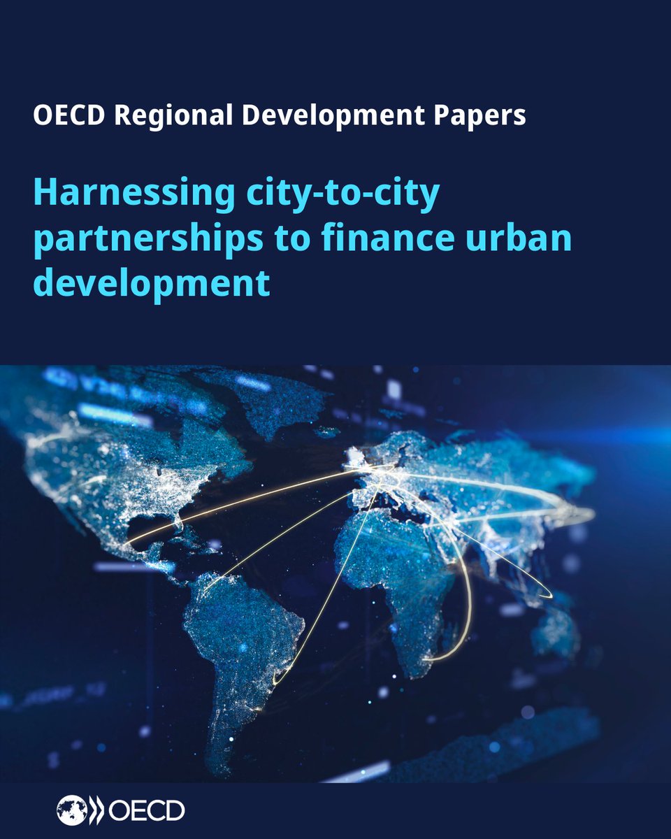 OECD's tweet image. Subnational governments are key to sustainable development.
Our paper shows the effectiveness of city-to-city partnerships, a form of decentralised development co-operation.
brnw.ch/21wS7g2 | #OECDUrbanDays