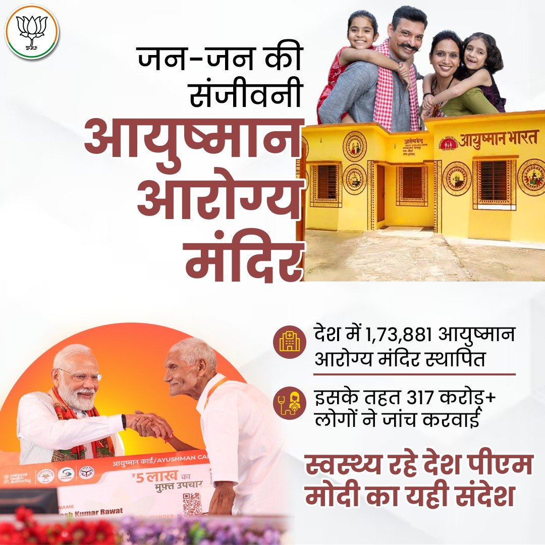 BJPMahilaMorcha's tweet photo. मोदी सरकार का यही संदेश, स्वस्थ रहे पूरा देश!

#SwasthBharatViksitBharat https://t.co/kBE1EdTB76
