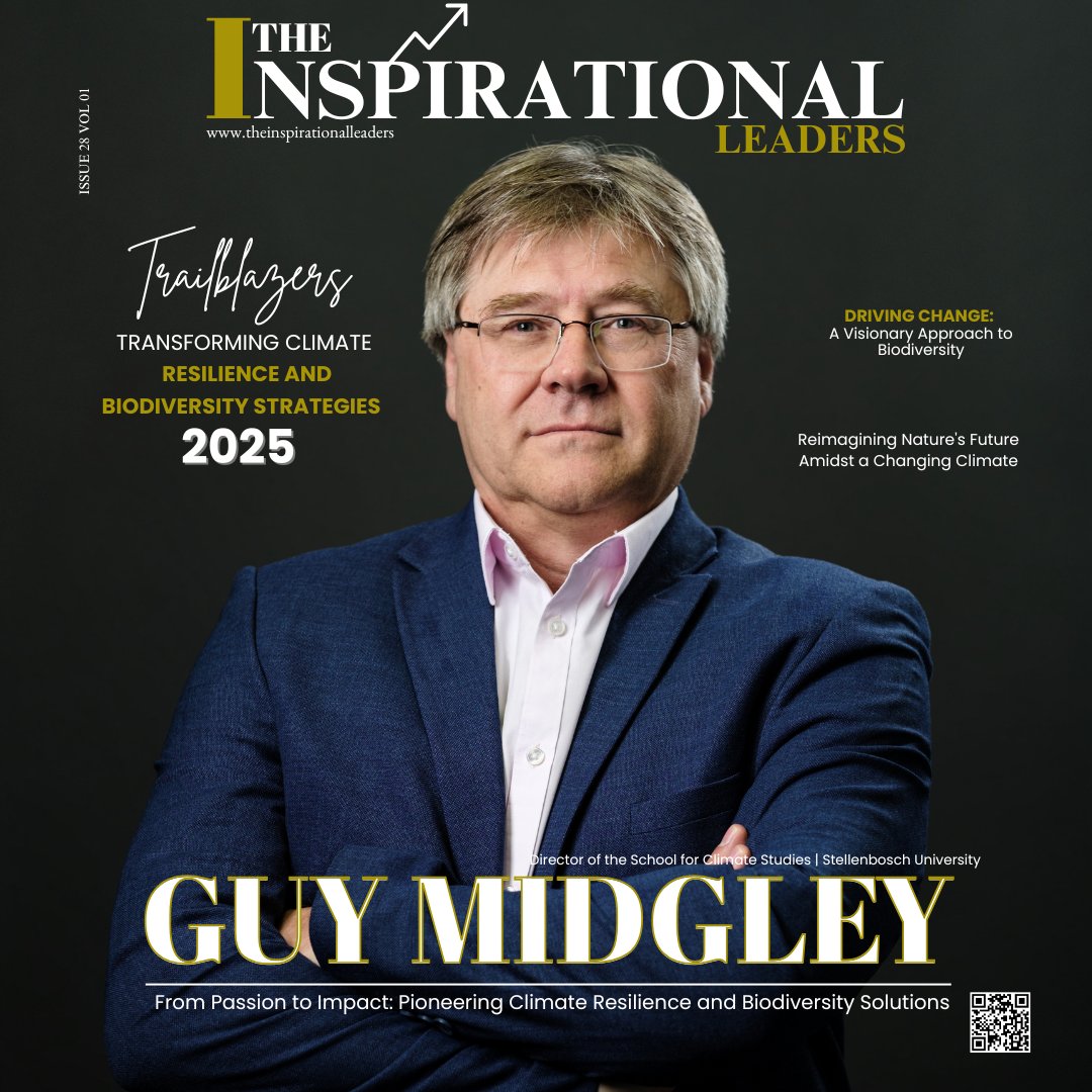 Excited to feature #GuyMidgley, Director at #SchoolforClimateStudies, in our 2025 edition on climate resilience and biodiversity strategies.

 🔗rb.gy/qlgolv

#ClimateLeadership #BiodiversityMatters #Sustainability #StellenboschUniversity #TheInspirationalLeaders