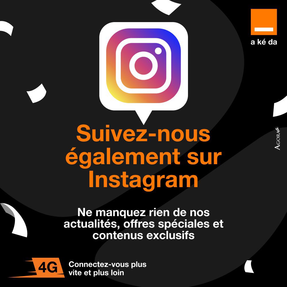 Vous pouvez désormais nous suivre sur Instagram.👌🏾
Rejoignez la communauté Orange Centrafrique 🇨🇫 ici : 👇🏾instagram.com/orange_centraf…

#OrangeAkeDa #4GAkeDa 
#La4GEstLà #Instagram