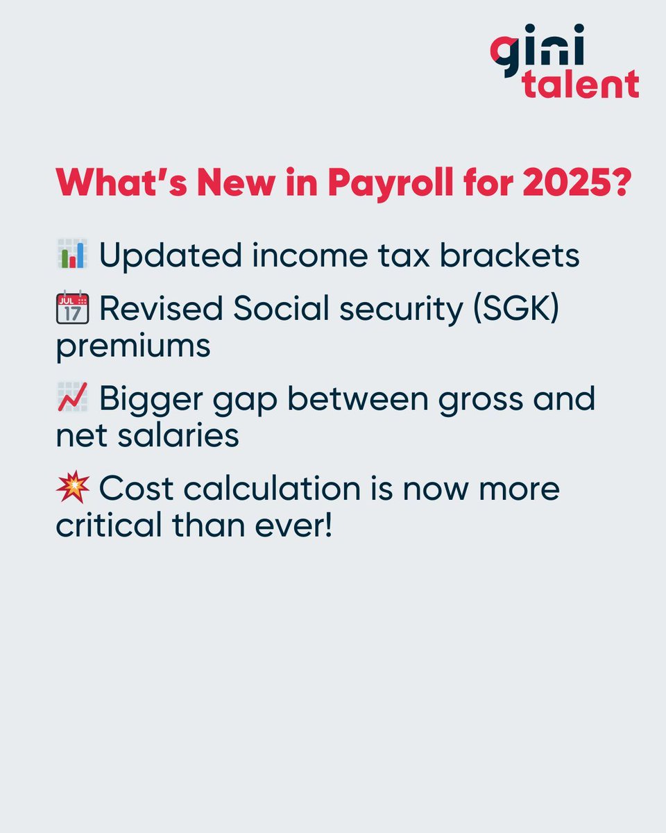 GiniTalent's tweet photo. 🚨 Thinking of expanding your business into Turkey in 2025?
Before you hire your first employee, there’s one thing you must get right: Payroll. 💸

To learn more, visit our blog:
👉 https://t.co/w9WxqTEiWi https://t.co/6AHBVQ7hpe