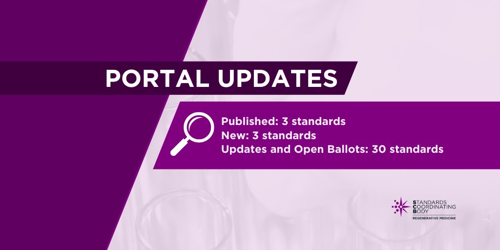 SCBRegenMed's tweet photo. STANDARD UPDATE: Updates to #standards from @isostandards @ASTMIntl and more have been added to the SCB #RegenMed Standards Portal. See all 391 standards: https://t.co/baJVv6WhnV https://t.co/6KOZPgHLQ0