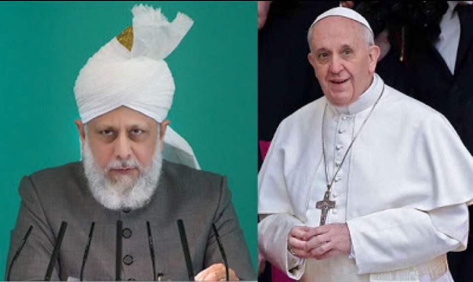 Kondolencer til pavens tilhængere i anledning af pave Frans’ triste bortgang.

"Jeg har ikke mødt pave Frans personligt, men jeg har beundret og sat pris på mange af de ting, han har sagt, siden han blev valgt.”

— Den verdensomspændende leder (Kalif) af Islams Ahmadiyya Menighed