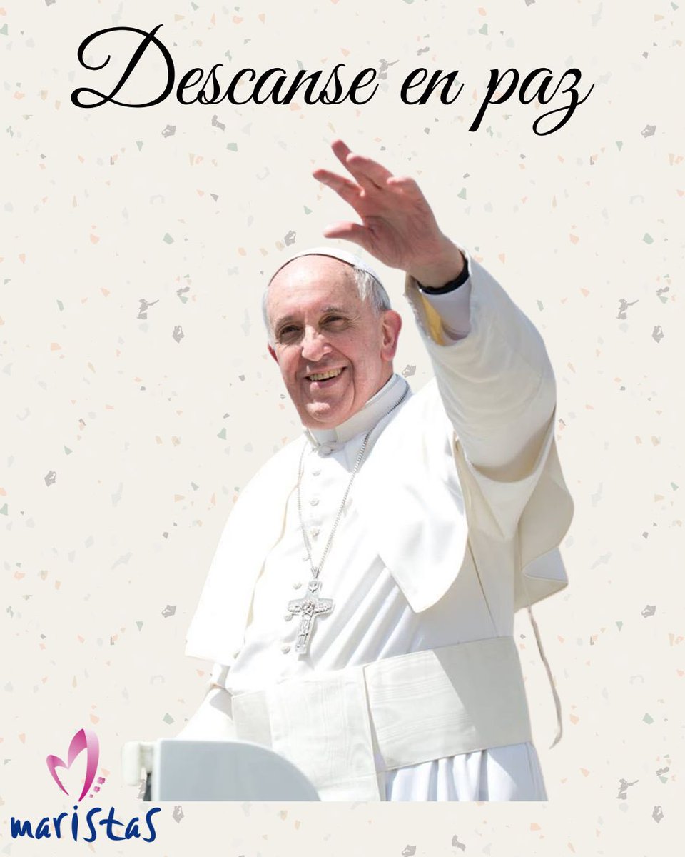 Maristas Málaga (@maristasmalaga) on Twitter photo Nos unimos en oración por el Papa Francisco
Gracias por tu entrega y apertura a este mundo cambiante. Tu legado seguirá estando presente en nuestra misión y nuestros corazones.
Descanse en paz 🙏
<a href="/Pontifex_es/">Papa León XIV</a> #Vaticano #PapaFranscisco
#Maristas Nos unimos en oración por el Papa Francisco
Gracias por tu entrega y apertura a este mundo cambiante. Tu legado seguirá estando presente en nuestra misión y nuestros corazones.
Descanse en paz 🙏
<a href="/Pontifex_es/">Papa León XIV</a> #Vaticano #PapaFranscisco
#Maristas