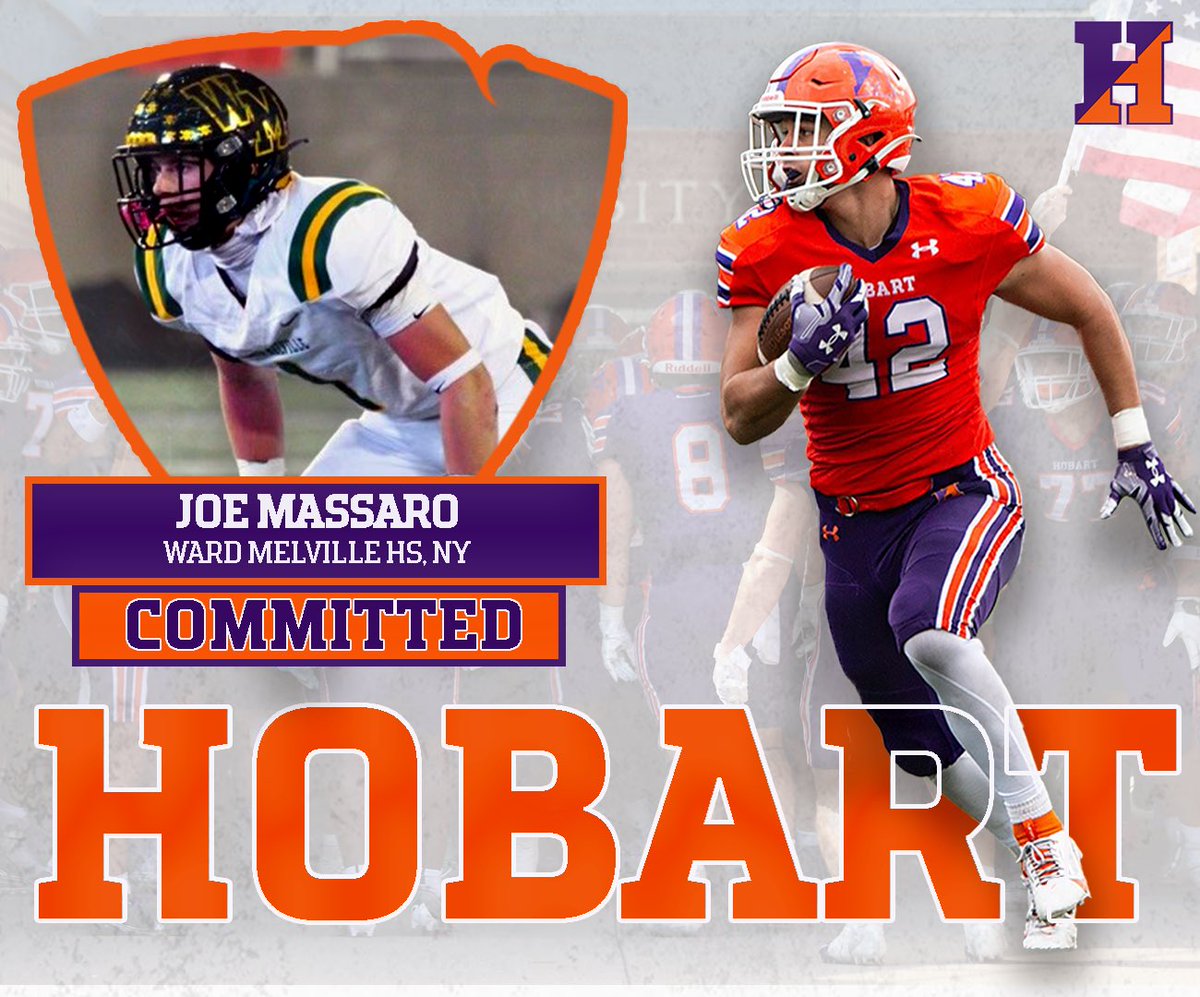 Welcome to the Hobart Football Family! 

🖋 Joe Massaro 
🎓 Ward Melville High School, NY

#TheHobartWay