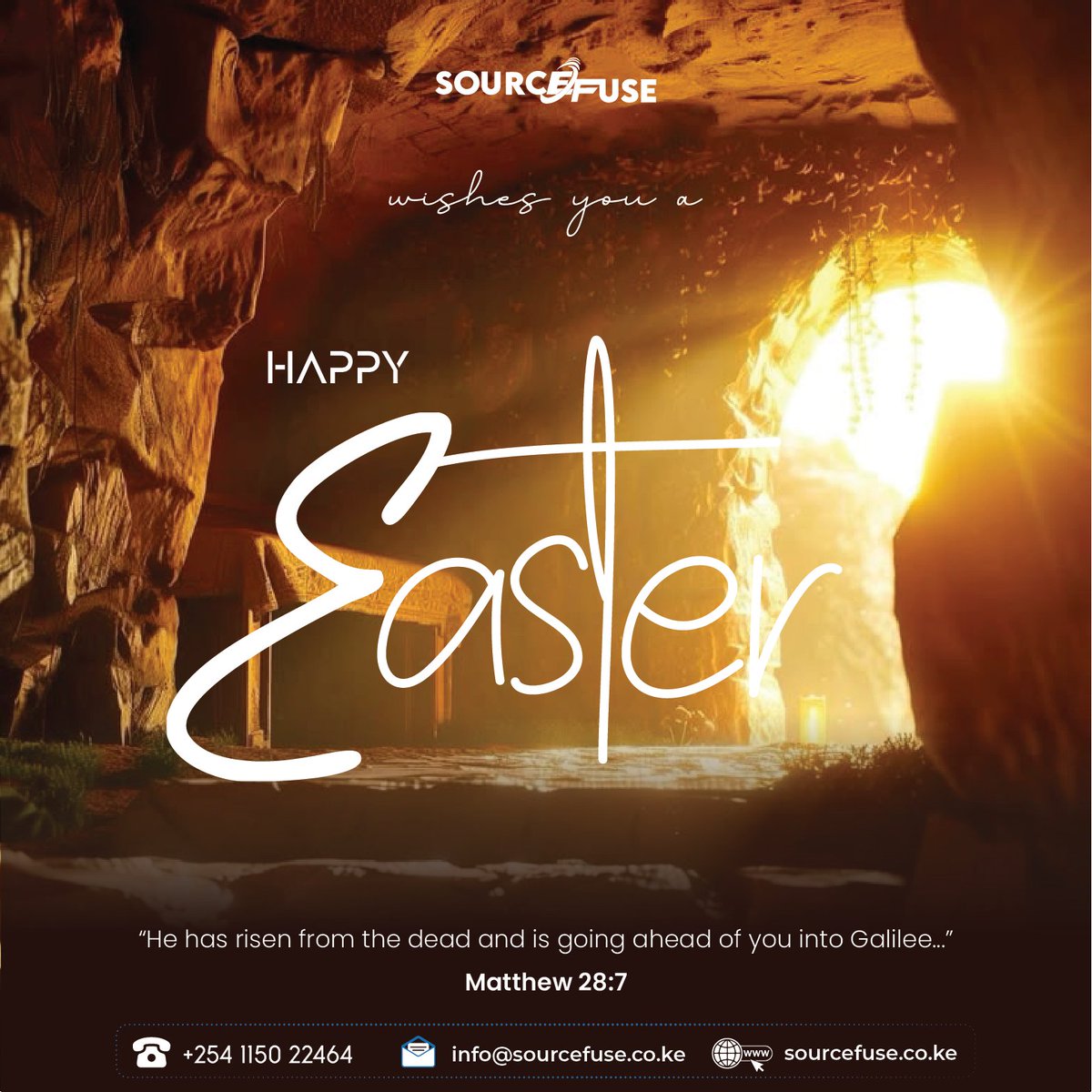 SourcefuseLtd's tweet photo. Easter Blessings from Sourcefuse! 

 Inspired by the promise of renewal (Matthew 28:7), may this Easter bring you peace, joy, and endless possibilities. Let’s innovate and build a hopeful tomorrow together! 

 #sourcefuseke #EasterHope #NewBeginnings #technology #website https://t.co/N7XHU3Muw1