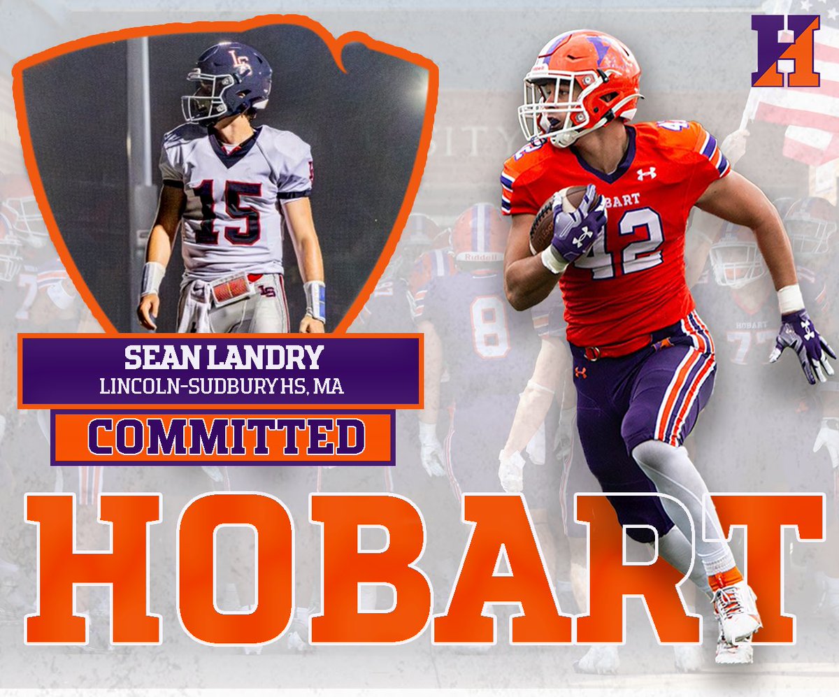 Welcome to the Hobart Football Family! 

🖋 Sean Landry 
🎓 Lincoln-Sudbury High School, MA

#TheHobartWay