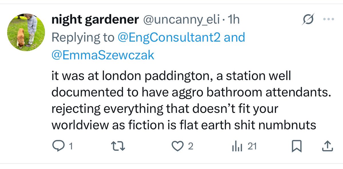 EngConsultant2's tweet image. I went to the toilet at London Paddington last week. They don’t have toilet attendants and people walk in and out without scrutiny. Strange that.
