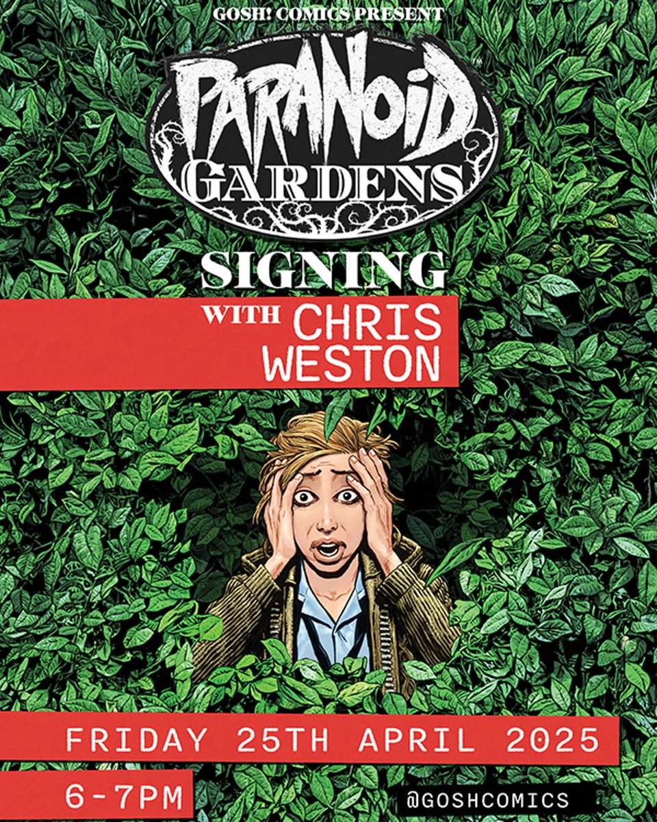 Don't forget: I'll be signing copies of "Paranoid Gardens" at GOSH comics, London, this Friday at 6-7 pm. I'll have some over-run copies of the "Time Breakers Collection" with me too!