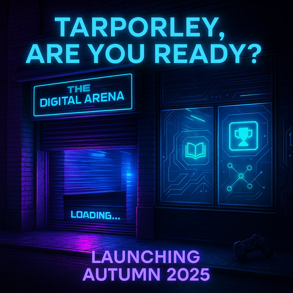 Something’s powering up in Tarporley…

We’re building a place where gamers meet, teams rise, and digital dreams come to life.

Launching 2025. Will you be ready?
Tag a friend who needs to know what’s coming

#TheDigitalArena #PlayLearnCompete #TarporleyGamers #GamingLoungeVibes