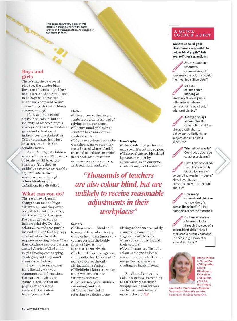 My latest article: in Teach Primary…

#Education #Teachers #Inclusion <a href="/colourblindorg/">ColourBlindAwareness 🇺🇦 🌻</a> 

teachwire.net/products/teach…