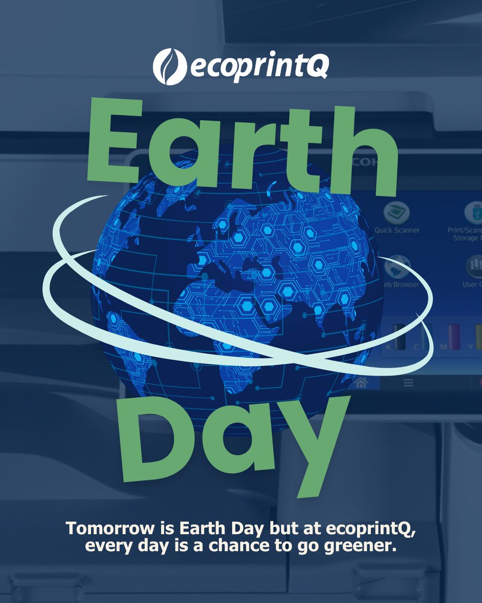 ecoprintQ's tweet image. 🌱 Every day is a chance to go greener.
At ecoprintQ, we help businesses reduce their carbon footprint through smarter print management and sustainable solutions.

Tomorrow is Earth Day! Let’s work toward a cleaner future, together. 🌍

#EcoPrintQ #EarthDay #GreenBusiness
