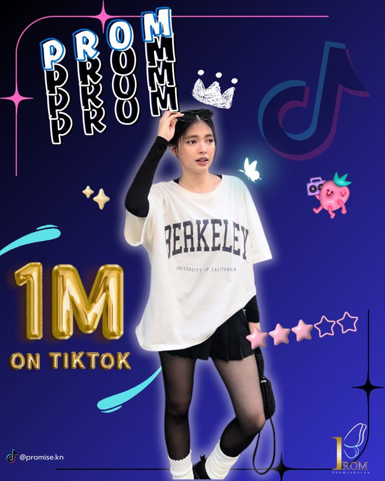 promsaraFan's tweet photo. Congratulations 1 M On TikTok 🎊ขอบคุณที่ support คุณพร้อมนะคะ 🦋#promsara https://t.co/lRPwxRtfhH https://t.co/6MVF3JA3eE