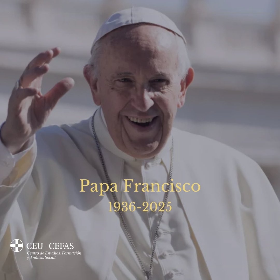 ⚫️ Nos unimos en oración por el alma de Su Santidad el Papa Francisco que hoy ha vuelto a la Casa del Padre.

Pedimos para que su testimonio de misericordia y perdón siga guiándonos.

Descanse en paz