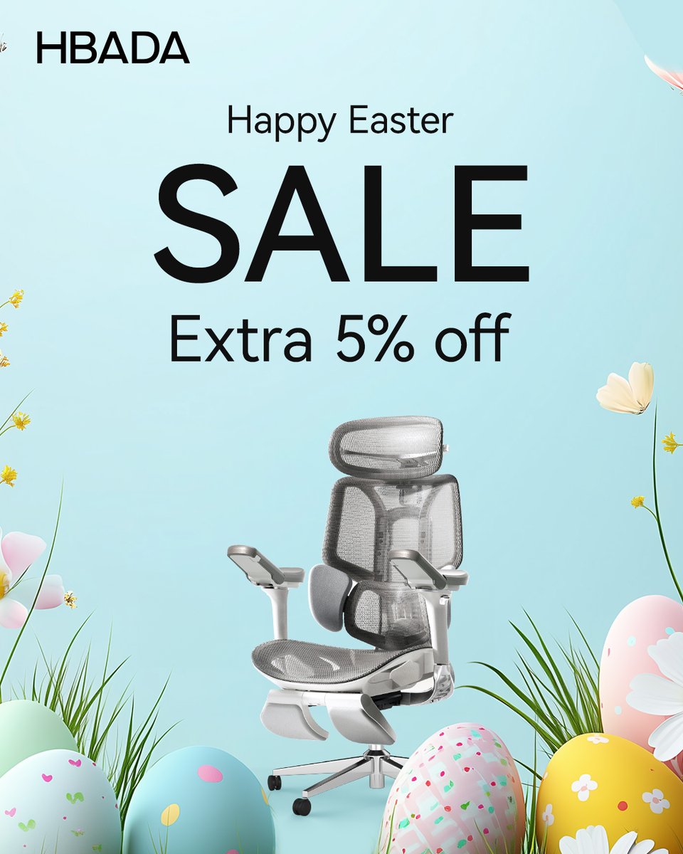 🐰 EASTER DEAL ALERT! 🥚 Snag the Hbada E3 chair + EXTRA 5% OFF with code EASTER! 🎉 ✅ Ergo comfort ✅ Sleek style ✅ *Egg-cellent* savings! ⏰ Hop to it—ends soon! 👉 hbada.com #EasterSale #HbadaE3 #ChairGoals