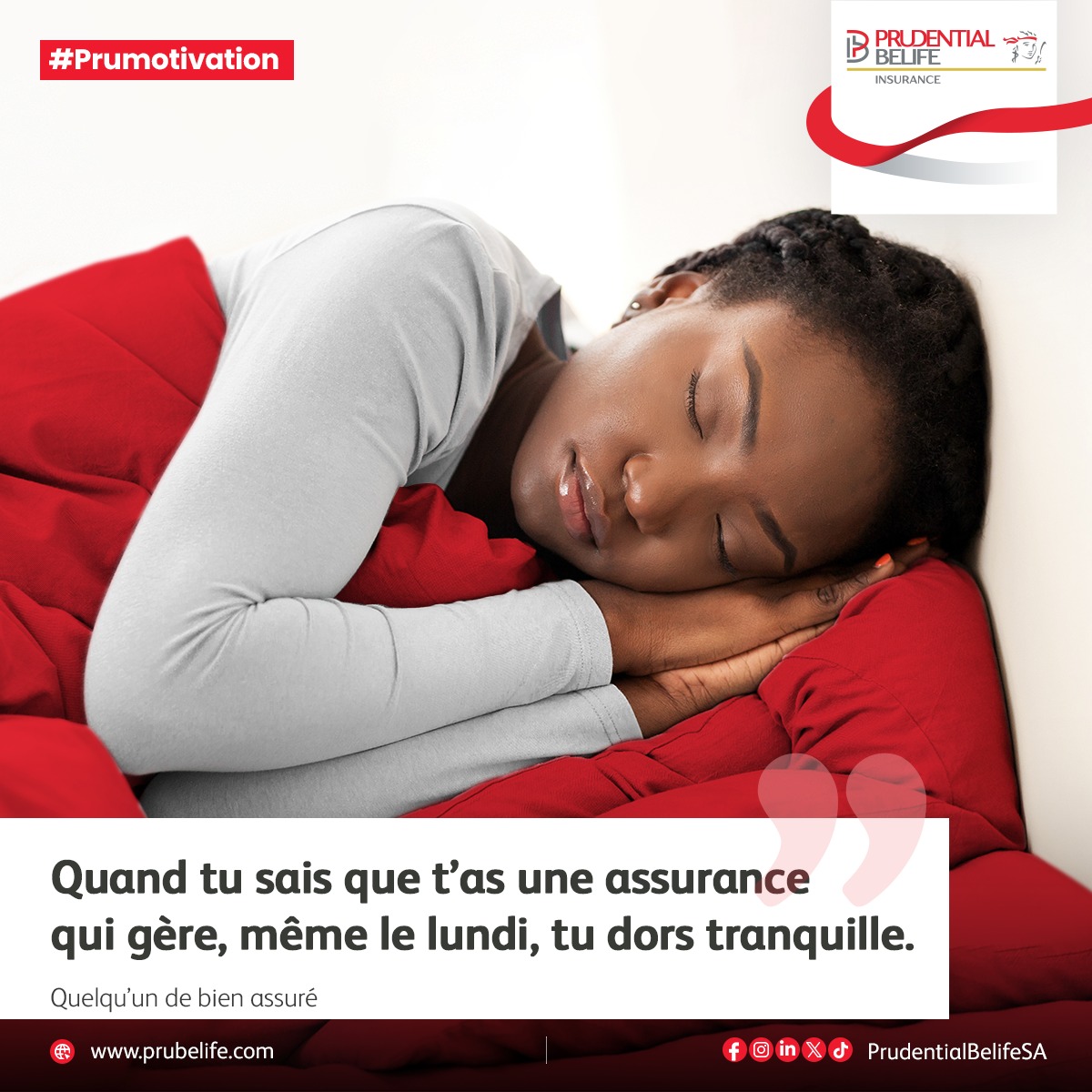 Que tu te réveilles à 6h, 10h ou même midi… c’est pas un souci !
Quand Prudential Belife gère ta vie, ton lundi devient dimanche.

#OnGère #Prubelife #assurance #MêmeÀMidiOnDortTranquille