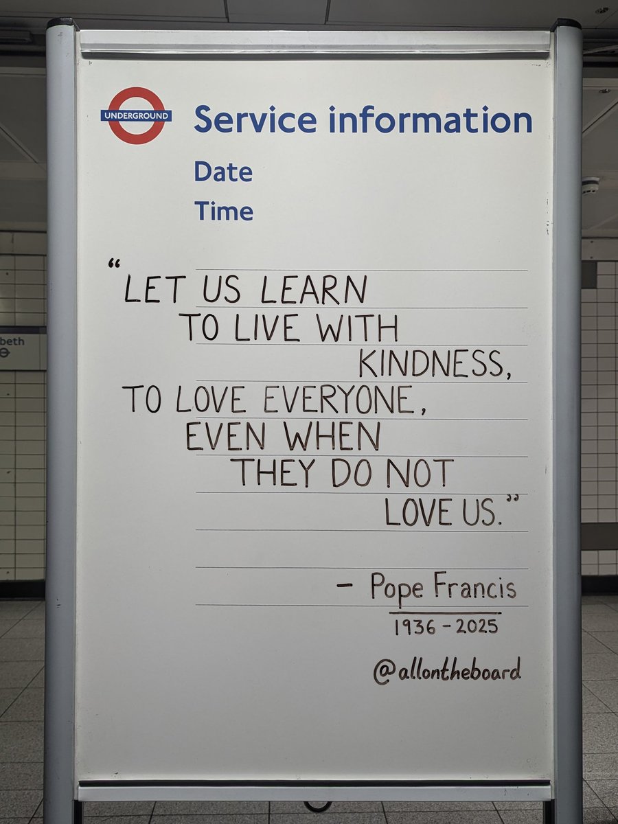 All On The Board (@allontheboard) on Twitter photo "Let us learn to live with kindness, to love everyone, even when they do not love us."
- Pope Francis. (1936-2025)
#PopeFrancis <a href="/Pontifex/">Pope Francis</a> "Let us learn to live with kindness, to love everyone, even when they do not love us."
- Pope Francis. (1936-2025)
#PopeFrancis <a href="/Pontifex/">Pope Francis</a>