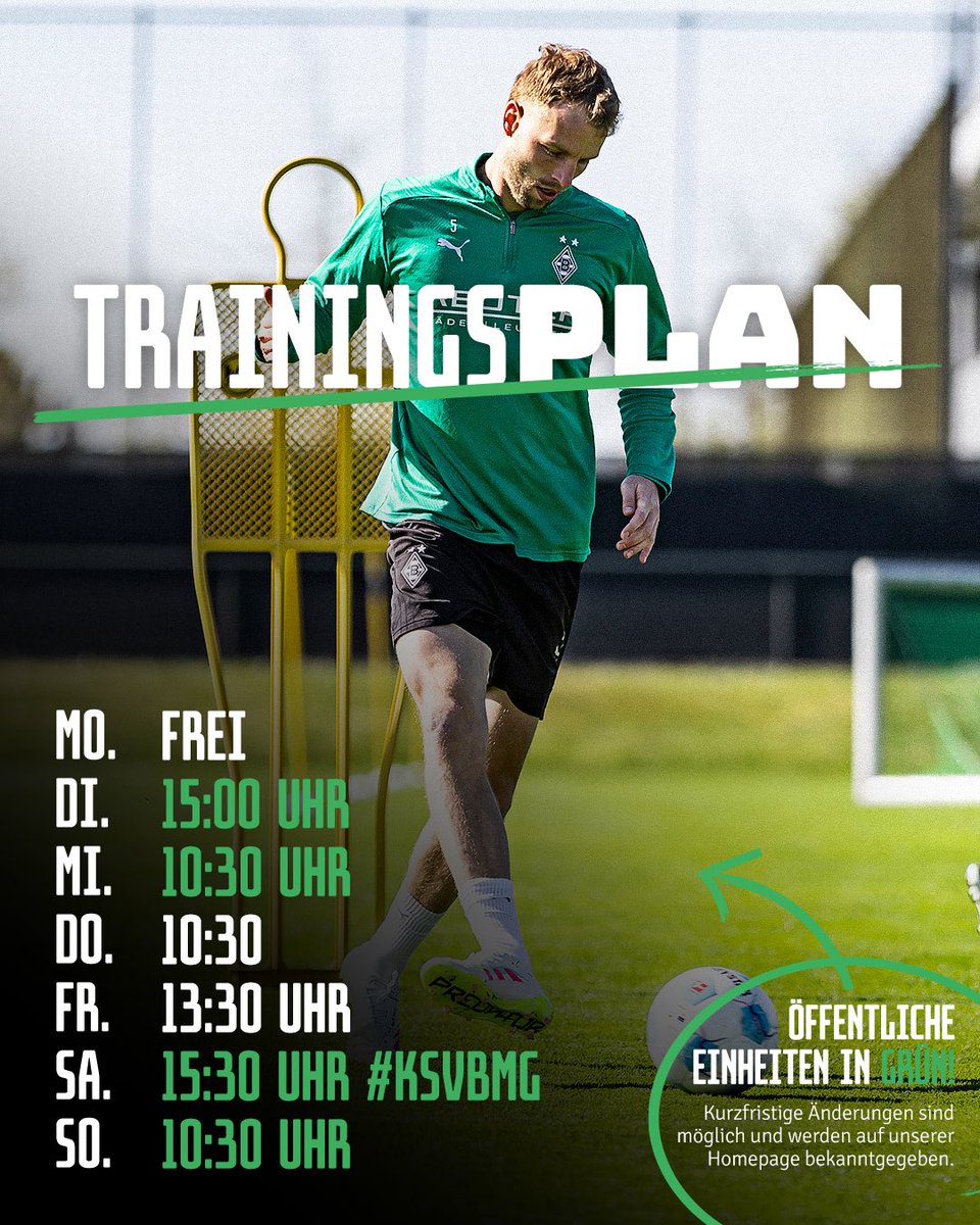 Die neue Trainingswoche 🔜 #KSVBMG 

#dieFohlen