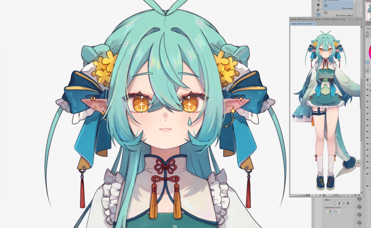 New ref for whale #wip #WhaleIllust 🍵