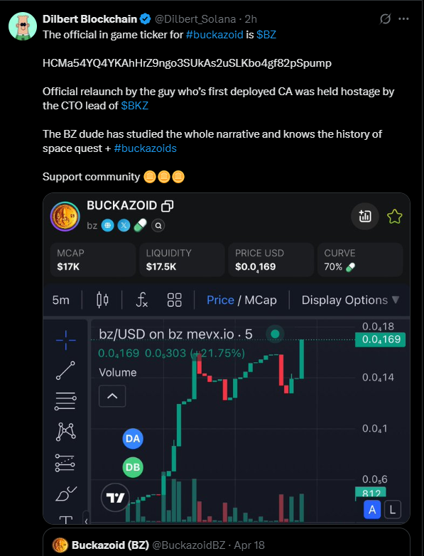 $bz and $bkz guys

you need to decide what you're doing? You want to fool the community and make money by releasing a new token every day and correcting the ticker, when the ticker used bz, you release bkz, then say the leader relaunched the token with a new ticker bz (because