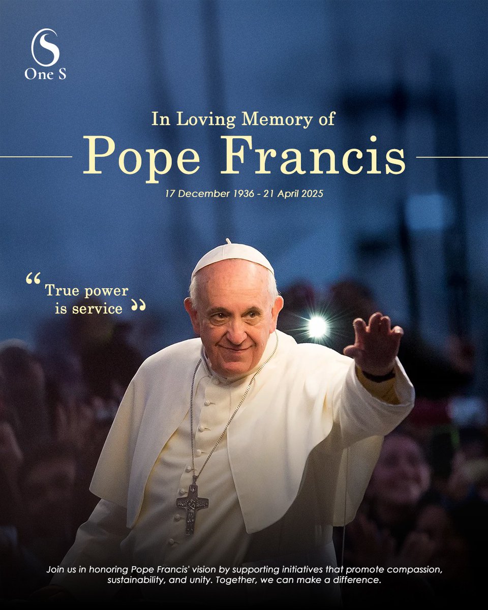 OneSFinTech's tweet photo. In Loving Memory of Pope Francis
#restinpeace #PopeFrancis https://t.co/MsM99LQg0t