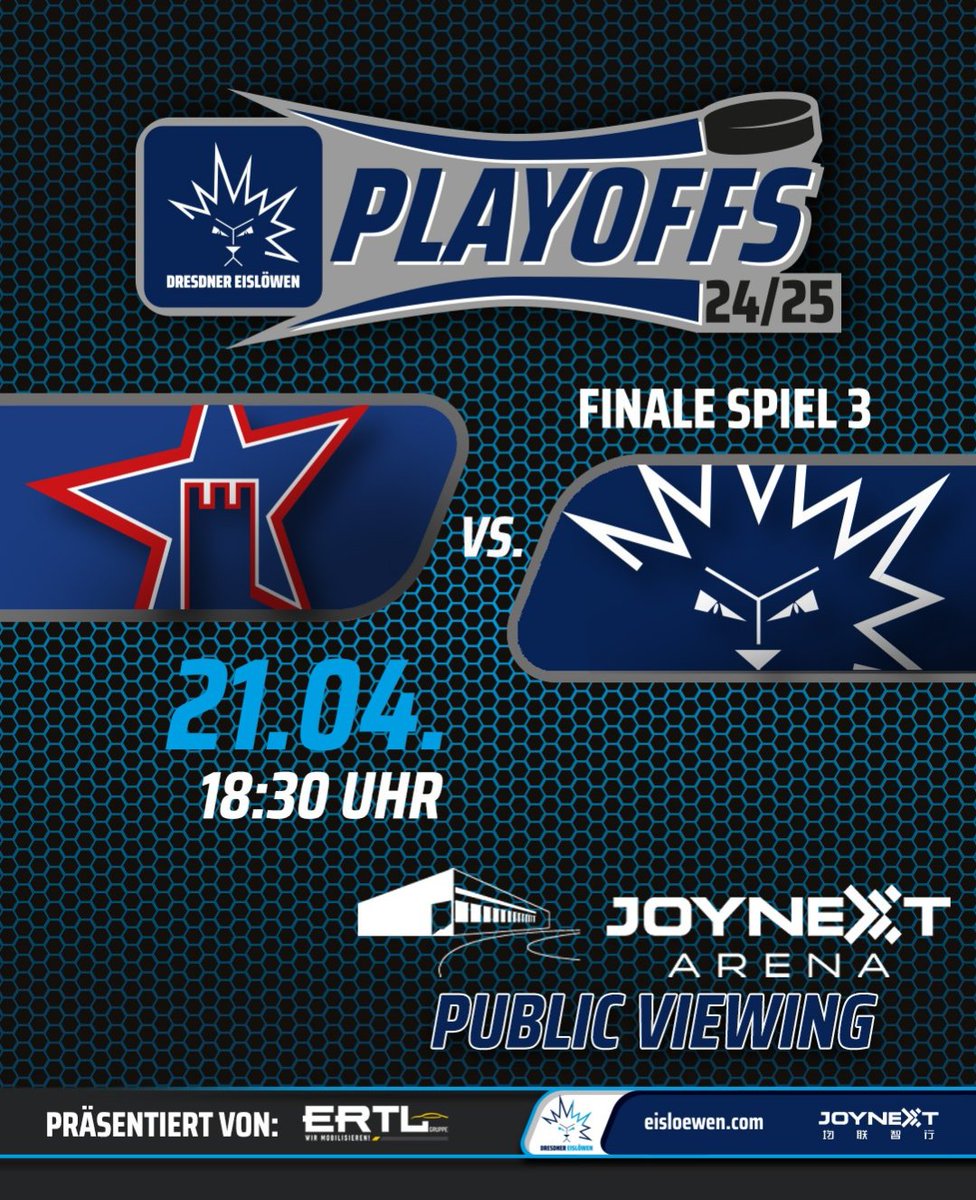 Weiter geht's, Spiel 3!
Mit 1:1 findet die Serie heute in Ravensburg ihre Fortsetzung. Spielbeginn bei den Towerstars am Ostermontag ist um 18:30 Uhr - noch schnell die letzten Ostereier suchen und dann unsere Jungs unterstützen! 💙🤍

#EislöwenRudel #DresdnerEislöwen #RVTvsDRE