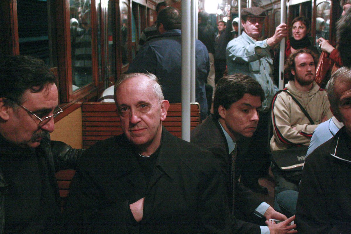 not a religious person at all but this image of Pope Francis travelling on public transport in Buenos Aires when he was a Cardinal, I think, speaks to the character of the man