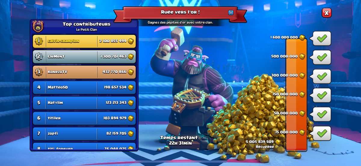 Calvin (@calvinfauchet1) on Twitter photo 2 billion 100 million 🔥
French Farm 🧑🌾🇫🇷
End of Gold Rush event by <a href="/ClashofClans/">Clash of Clans</a> 🫶🏻
Thanks for this event, can't wait for the next one, I promise an even better result 🏆
What challenge should I complete on a supercell game? 🤔
#ClashOfClans #Clashamania #WWE 2 billion 100 million 🔥
French Farm 🧑🌾🇫🇷
End of Gold Rush event by <a href="/ClashofClans/">Clash of Clans</a> 🫶🏻
Thanks for this event, can't wait for the next one, I promise an even better result 🏆
What challenge should I complete on a supercell game? 🤔
#ClashOfClans #Clashamania #WWE