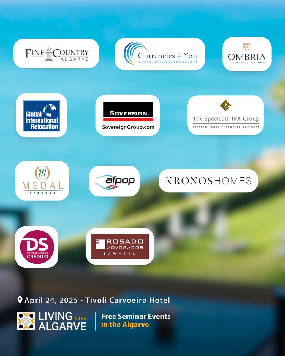 livingalgarve's tweet photo. We’re getting closer to our Carvoeiro Seminar! 🚀
If you haven’t had the chance to meet us yet, join us this Thursday, April 24!

At our FREE Living in the Algarve Seminar Events you’ll have the opportunity to meet top professionals in person, listen to experts discuss important topics related to moving to Portugal (which can be an overwhelming experience), and network with fellow expats – all over a cup of coffee, tea, or a glass of Algarve wine! ☕🍷

Featuring:
Fine & Country Algarve (@FCAlgarve) – Currencies 4 You (@CurrenciesForU) – AFPOP – Global International Relocation (@global_pt) – The Spectrum IFA Group (@SpectrumIFA) – The Sovereign Group (@SovereignTrust) – Rosado Lawyers – DS INTERMEDIÁRIOS DE CRÉDITO – DS Seguros – Ombria Algarve (@Ombriaresort) – MEDAL Seguros – Berkshire Hathaway HomeServices Portugal Property (@BHHSPortugal) with Kronos Homes

🔹 Topics covered:
✅ Tax Insights 💰 – Understand how Portugal taxes foreign income, pensions, and capital gains. Learn about the Non-Habitual Residency (NHR) regime and double taxation agreements for the UK, US, and beyond.

✅ Residency & Visas 🏡 – Discover which option is best for you among the D7 Visa, D8 (Digital Nomad) Visa, and Golden Visa. Get guidance on the application process.

✅ Real Estate & Investing 📈 – Explore the pros and cons of buying versus renting, learn about legal pitfalls, property taxes, and the best investment areas in the Algarve.

…and more!

It will be a full day of insightful sharing – a true opportunity to move one step closer to making your dream of living in Portugal a reality.

👉 Save your free seat(s)! Click the link and visit our website for more info: https://t.co/FFJfja00B4 (Seats are limited)

📌 Location: Carvoeiro, Tivoli Carvoeiro Hotel
📅 Date: April 24, 2025
⌛ Sessions: 11 AM / 3 PM

___
#portugallovers #portugalalive #luxurylifestyle #luxuryhotel #portugal #portugal_lovers #visitportugal #luxuryworldtravel #algarvealive #algarvelover #visitalgarve #portugalmyworld #portugaltravel #portugalguide
