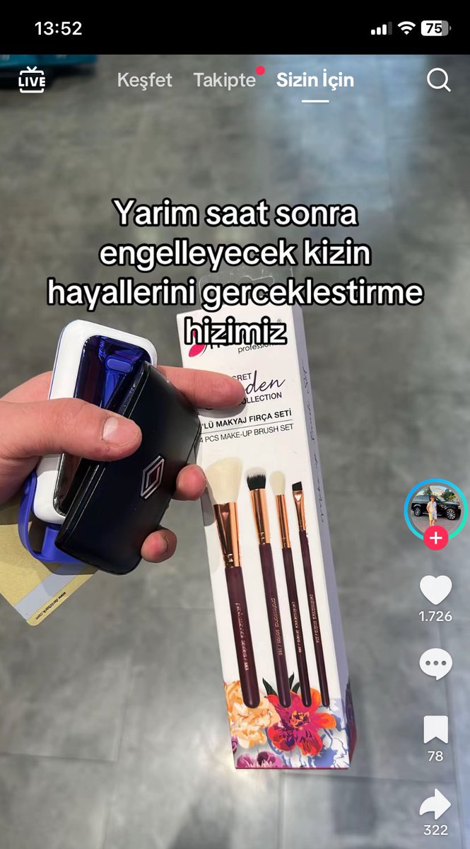 gratisten nascita fırça seti almışsın YARMA ya