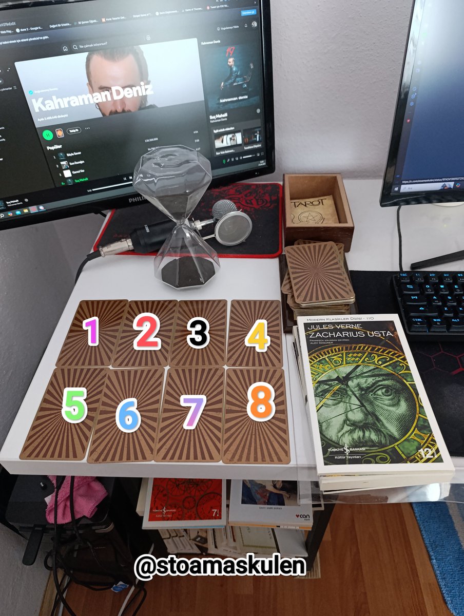 Bir sayı seç🃏❔
Dileğini tut🙏🏼
İçinden bir soru sor💬
Açılım 5 saat sonra son bulacaktır.
777🧙🏼‍♂️333🃏555

Tarot ve kahve falı için iletişim geçiniz🃏☕