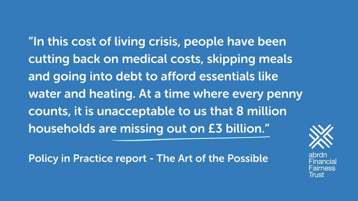 abrdn Financial Fairness Trust (@finan_fairness) on Twitter photo This month we published lots of new research into social tariffs, including "The Art of the Possible", a report by <a href="/policy_practice/">Policy in Practice</a> into how data can improve access to social tariffs. Current barriers to take-up include low awareness, administrative complexity and stigma.
The This month we published lots of new research into social tariffs, including "The Art of the Possible", a report by <a href="/policy_practice/">Policy in Practice</a> into how data can improve access to social tariffs. Current barriers to take-up include low awareness, administrative complexity and stigma.
The