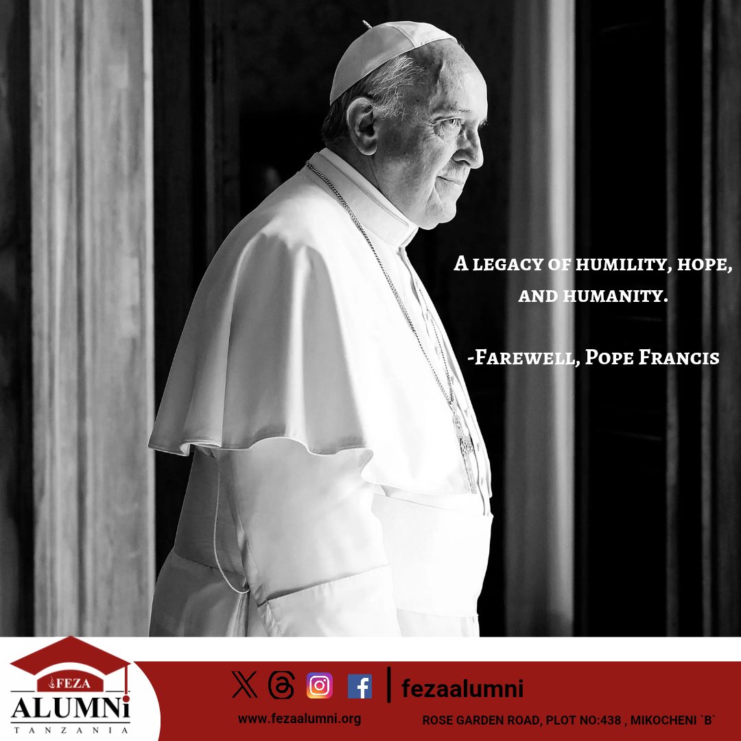 fezaalumni's tweet photo. Today, the world bids farewell to a remarkable global leader whose voice carried messages of compassion, humility, and unity. 
Rest in peace, Pope Francis. 🕯
Your legacy will continue to inspire generations. https://t.co/5AQLmpbvbS