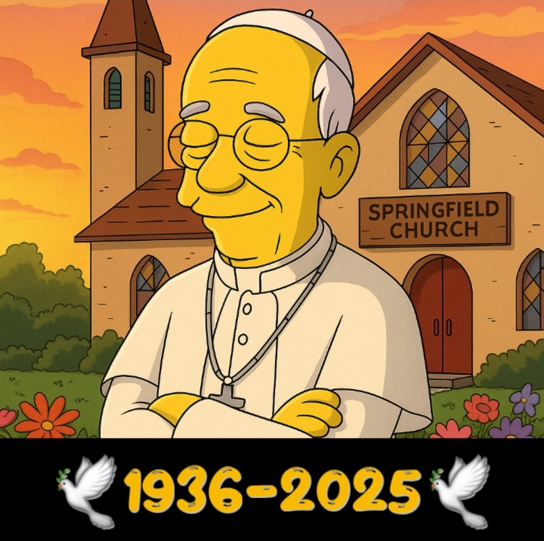 Springfield_off's tweet photo. Les Simpson rendent hommage au Pape François ⛪️✝️ https://t.co/eYPUOegKjJ