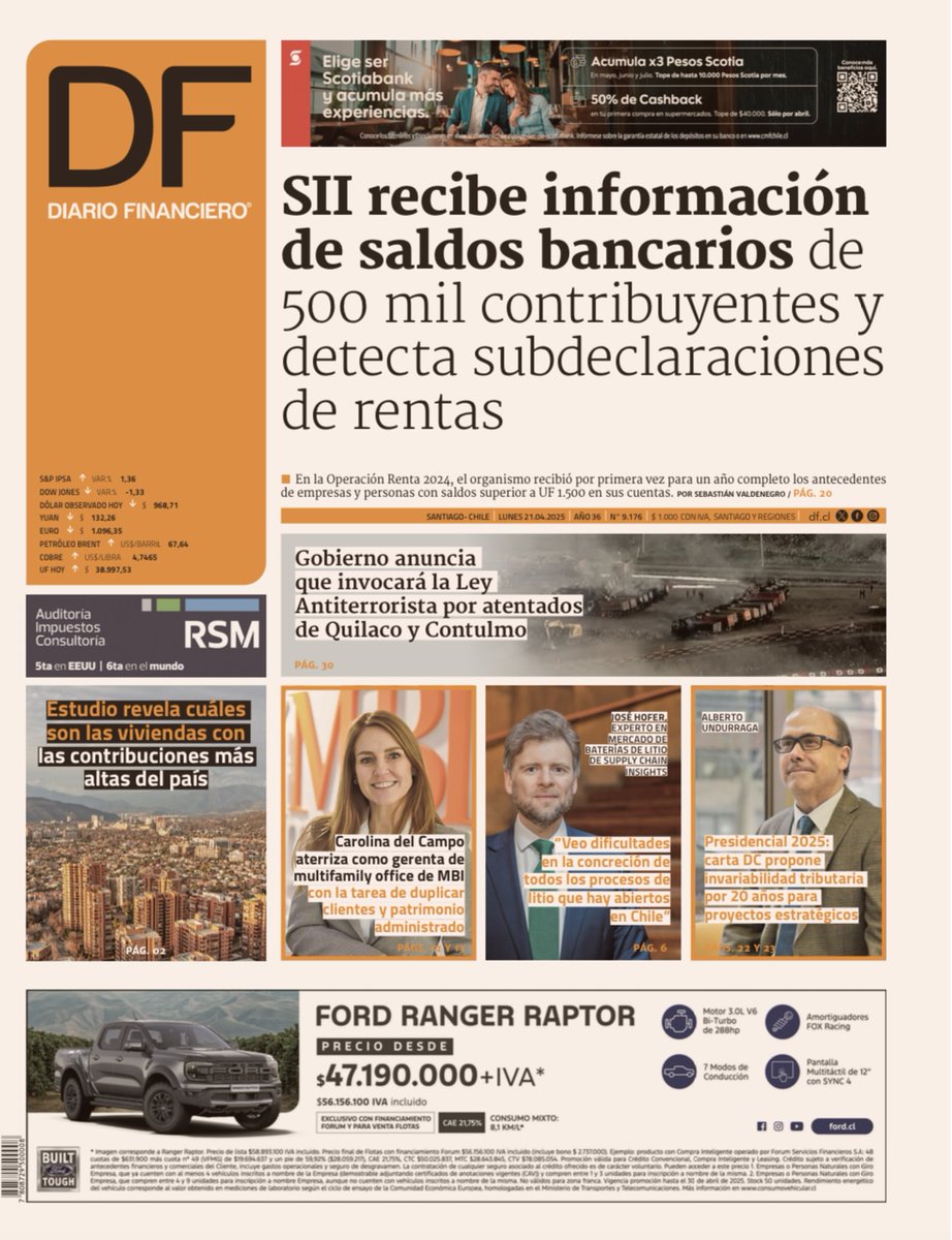j_m_hofer's tweet image. Cover of the Financial Times in Chile, @DFinanciero , probably the most reputable newspaper for business in Latin America.

This is the ultimate guide on the #lithiummarket; the Chilean lithium scene; battery materials, #EVs and tariffs. 

A guide for the new administration