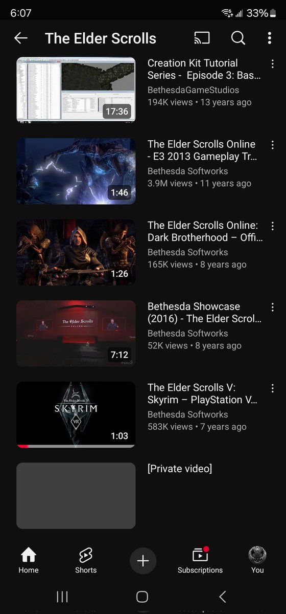 NovotnyGaming's tweet photo. Elder Scrolls has a private video maybe Oblivion Remastered? https://t.co/7h43OxajOM