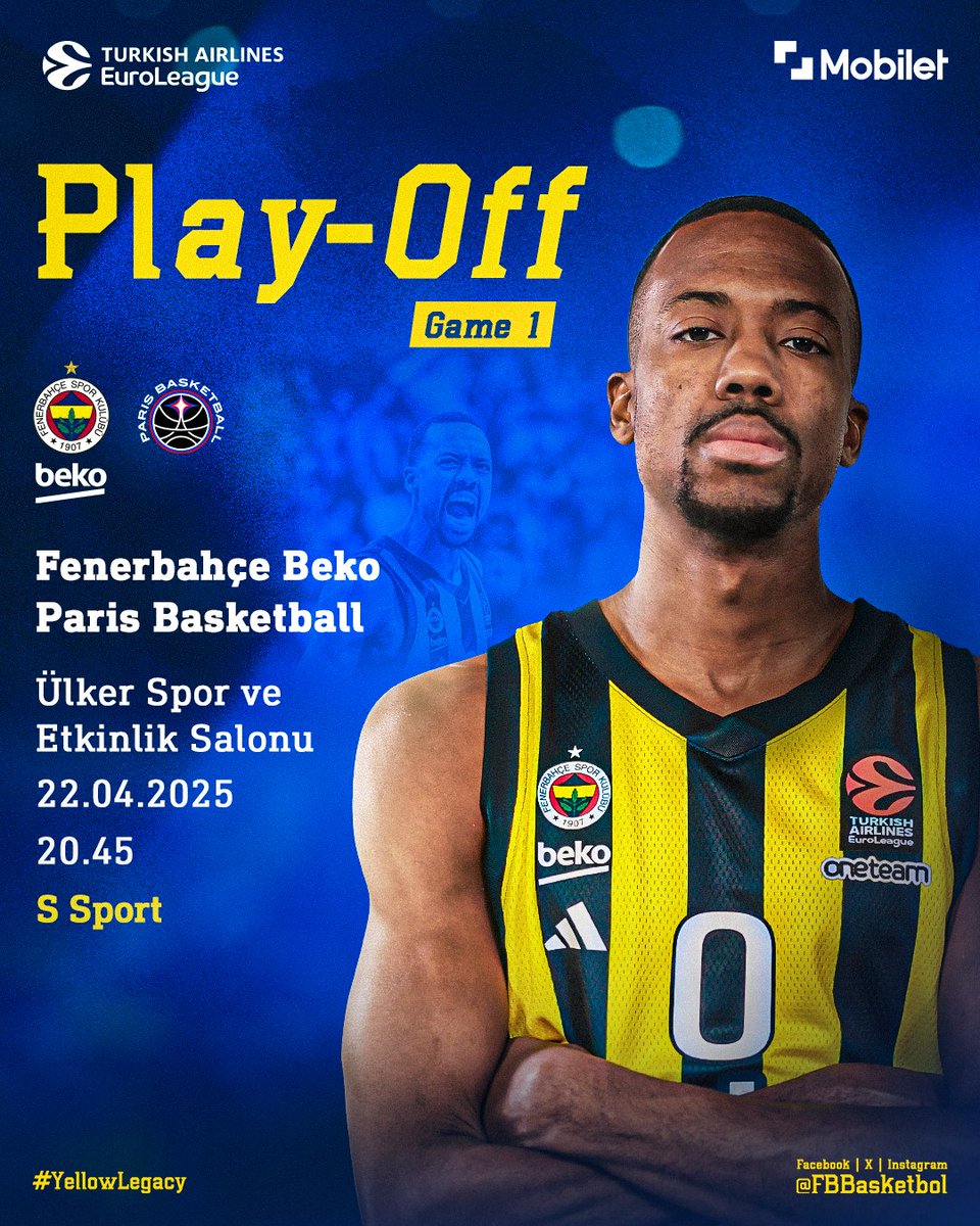 Play-Off serisi ilk maçında konuğumuz Paris Basketbol!
#YellowLegacy #EuroLeague 

👉 bit.ly/4jhP5Ou