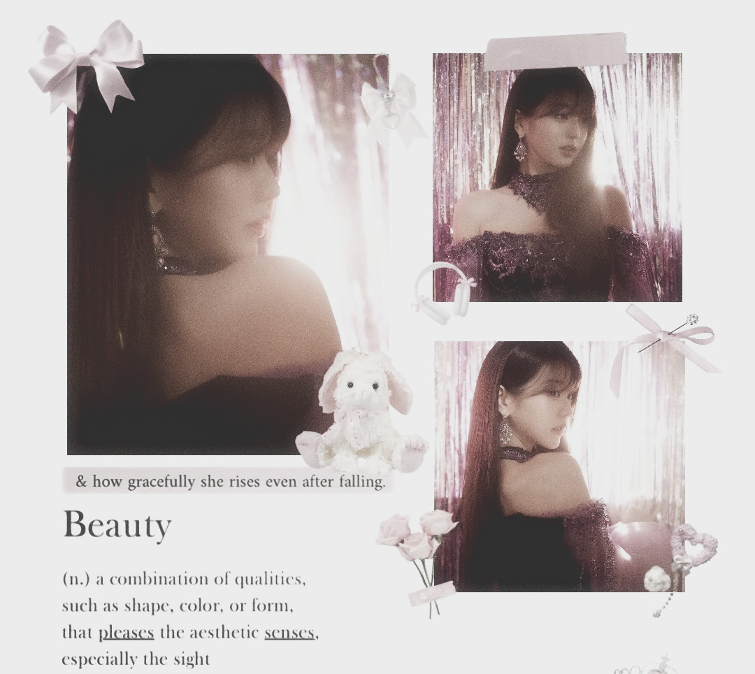 Bathed in light like a whispered dream,
She   stands  where  stars  and  silence 
meet.   A    moment    caught   between 
dusk       and       gleam,      soft      power 
wrapped    in    something    sweet. ༘⋆✿