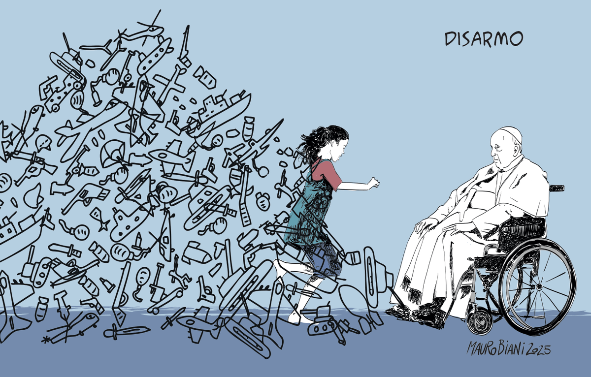 maurobiani's tweet image. #PapaFrancesco
Questa doveva essere vignetta domani per @repubblica 
E' morto nel giorno della Resurrezione, dopo aver elencato tutti i mali del mondo e invocato Pace. Per chi crede, potrebbe essere segno di Dio. Per tutti segno di uomo pieno di tenerezza,  compassione e speranza