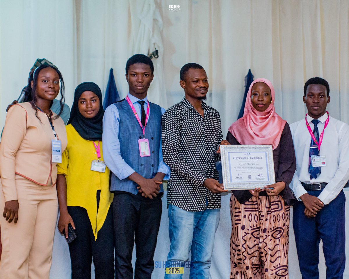 UilStudentUnion's tweet photo. 16 Faculties, 3 Champions!

The winners of the Students' Union Health Week 2025 Interfaculty Health Innovation Challenge!

1st Position: @cissa_unilorin - N500,000
2nd Position: @IlumsaIlorin - N200,000
3rd Position: @unilorin_nuesa - N100,000

#SUHealthWeek
#SUHealthWeek25 https://t.co/in5HUVs0NB