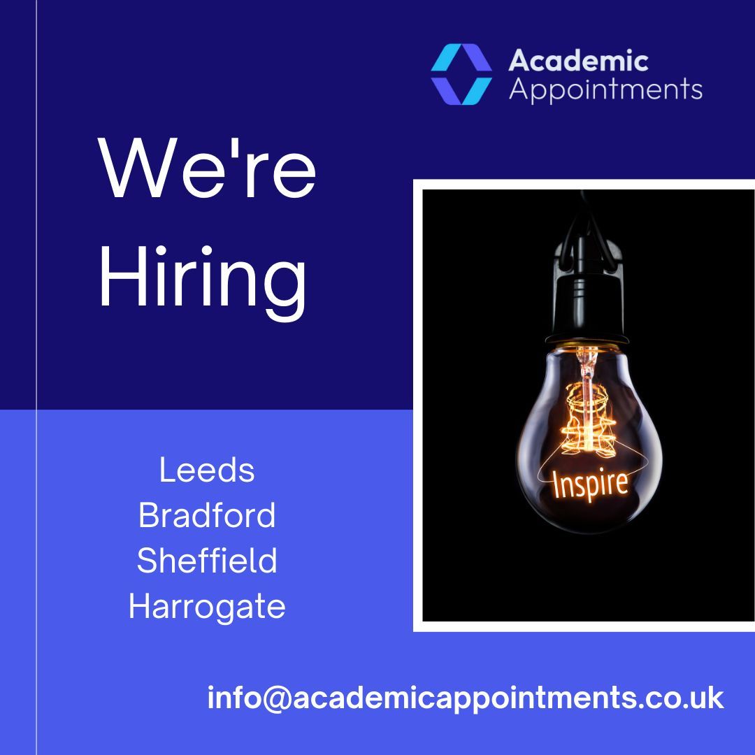 Academic Appointments Ltd (@academicappts) on Twitter photo We are hiring for multiple roles across the educations sector.
Send your CV over for a call back - info@academicappointments.co.uk
#education #recruitment #hiring We are hiring for multiple roles across the educations sector.
Send your CV over for a call back - info@academicappointments.co.uk
#education #recruitment #hiring