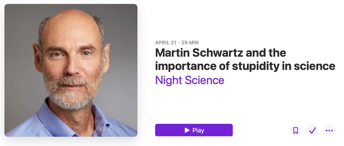 The Night Science Podcast (@nightsciencepod) on Twitter photo New Night Science Podcast episode! Martin Schwartz from <a href="/Yale/">Yale University</a> talks with us about the importance of stupidity in scientific research, how the ego can obstruct creativity, and how resilience, self-discovery, and the cultivation of "passionate indifference" – are key in science. New Night Science Podcast episode! Martin Schwartz from <a href="/Yale/">Yale University</a> talks with us about the importance of stupidity in scientific research, how the ego can obstruct creativity, and how resilience, self-discovery, and the cultivation of "passionate indifference" – are key in science.