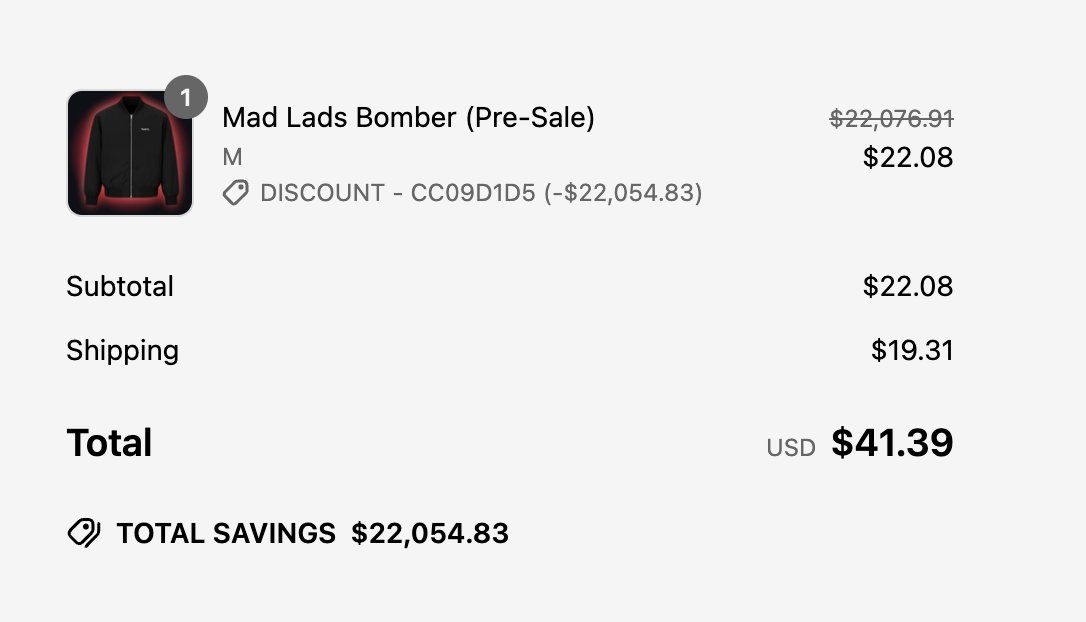 Saved 22k on this 
WAO <a href="/MadLads/">Mad Lads</a>